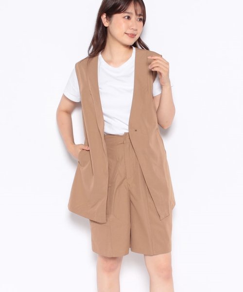 NICE CLAUP OUTLET(ナイスクラップ　アウトレット)/【natural couture】ベルト付きジレ+ショートパンツセット/img10