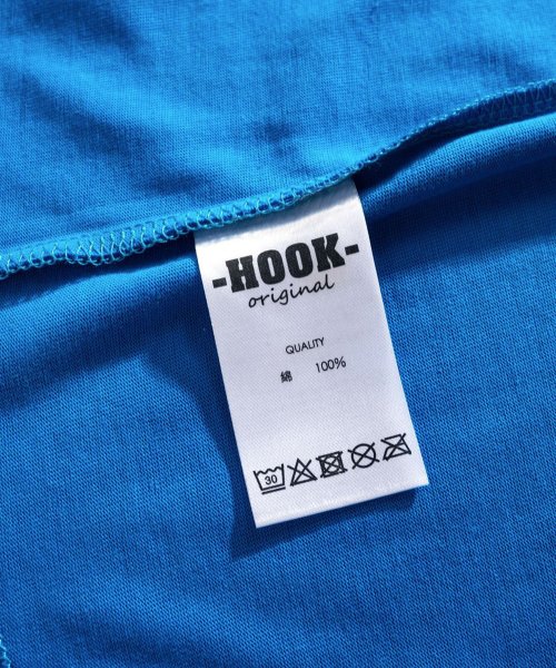 HOOK(HOOK（フック）)/HOOK －original－ アメカジロゴプリントボーダー袖切り替えロングTEE/img59