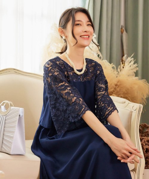 DRESS+(ドレス プラス)/パーティードレス ワンピース レース 披露宴 結婚式 フォーマル/img04