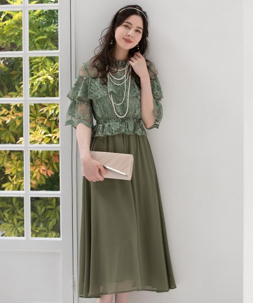 DRESS+(ドレス プラス)/ワンピース　披露宴 結婚式 レース シフォン 　パーティードレス /img02