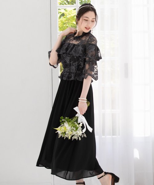 DRESS+(ドレス プラス)/ワンピース　披露宴 結婚式 レース シフォン 　パーティードレス /img12