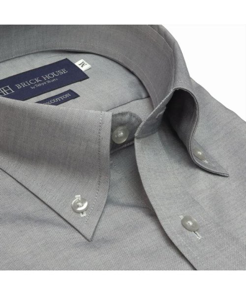 TOKYO SHIRTS(TOKYO SHIRTS)/形態安定 ボタンダウンカラー 綿100% 半袖ビジネスワイシャツ/img02