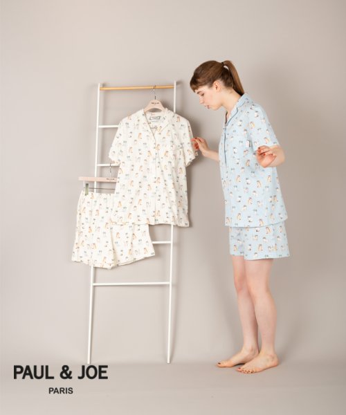 PAUL & JOE(ポール＆ジョー)/グラスキャットプリント 天竺プリント ショートスリーブシャツセットアップ/img01