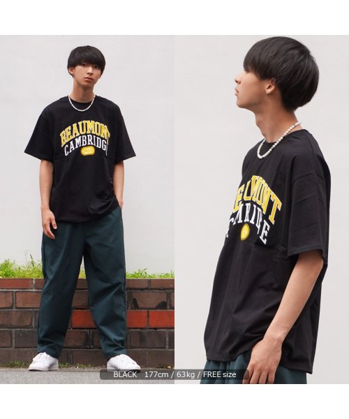 1111clothing(ワンフォークロージング)/カレッジロゴ ビッグtシャツ メンズ オーバーサイズ tシャツ レディース 綿100% ビッグシルエット トップス 半袖 カットソー アーチロゴ プリントtシャ/img10