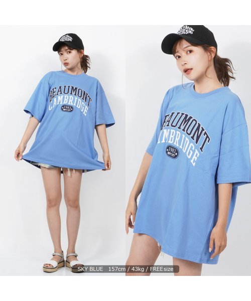 1111clothing(ワンフォークロージング)/カレッジロゴ ビッグtシャツ メンズ オーバーサイズ tシャツ レディース 綿100% ビッグシルエット トップス 半袖 カットソー アーチロゴ プリントtシャ/img14