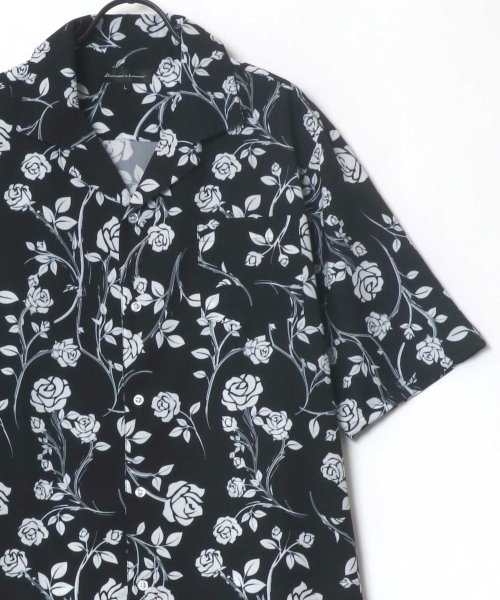 LAZAR(ラザル)/【Lazar】ポリトロ ドレープ トロミ ムジ ストライプ 総柄 オーバーサイズ オープンカラー S/Sシャツ メンズ 半袖/img99