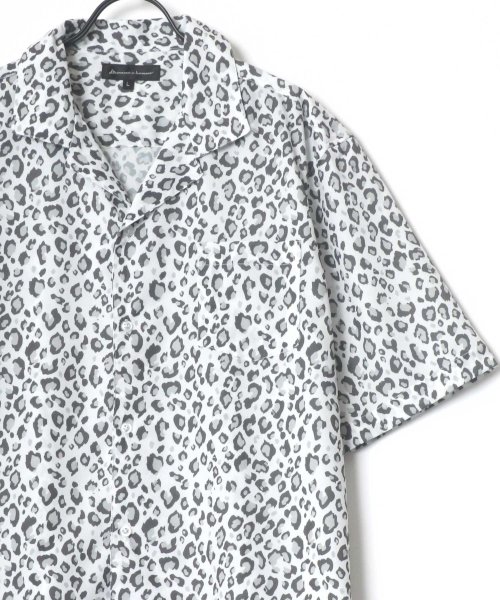 LAZAR(ラザル)/【Lazar】ポリトロ ドレープ トロミ ムジ ストライプ 総柄 オーバーサイズ オープンカラー S/Sシャツ メンズ 半袖/img100