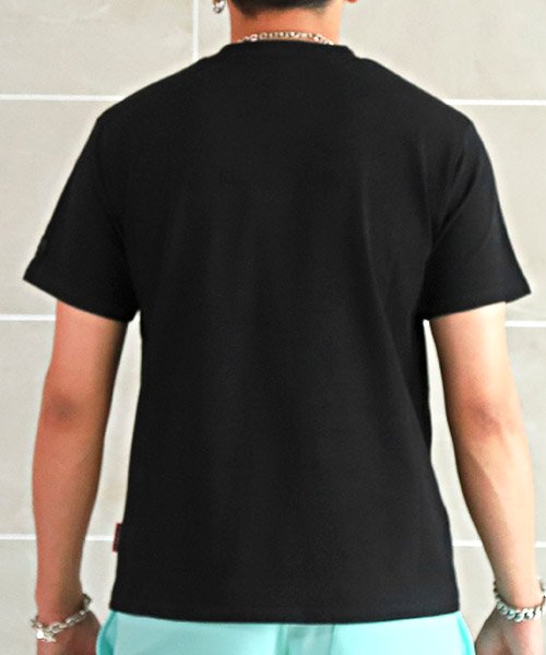 LUXSTYLE(ラグスタイル)/LUXER(ラグジュ)立体エナメルロゴプリント半袖Tシャツ/Tシャツ メンズ 半袖 プリント ロゴ エナメル 光沢 立体 エンボス/img01
