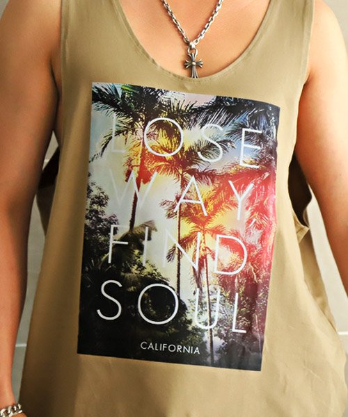 LUXSTYLE(ラグスタイル)/CALIFORNIAフォトプリントカットオフノースリーブTシャツ/ノースリーブ Tシャツ メンズ ロゴ フォトプリント カットオフ/img11