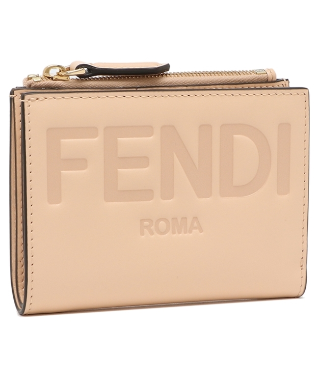 フェンディ 二つ折り財布 フェンディローマ Mサイズ ロゴ ピンク レディース FENDI 8M0447 AAYZ F14N1