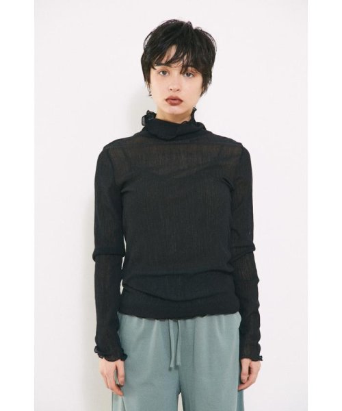 BLACK BY MOUSSY(ブラックバイマウジー)/mesh highneck tops/img12