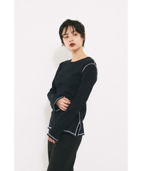 BLACK BY MOUSSY(ブラックバイマウジー)/bicolor stitch long t－shirt/img02