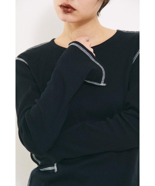 BLACK BY MOUSSY(ブラックバイマウジー)/bicolor stitch long t－shirt/img07