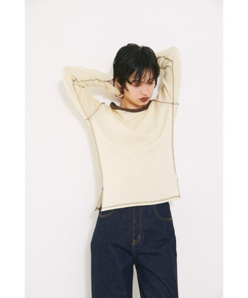 BLACK BY MOUSSY(ブラックバイマウジー)/bicolor stitch long t－shirt/img13