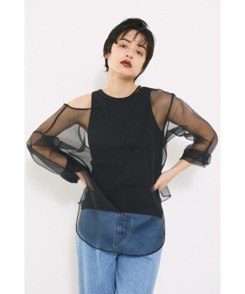 BLACK BY MOUSSY(ブラックバイマウジー)/2way sheer cardigan/img01