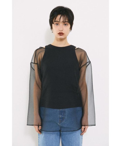 BLACK BY MOUSSY(ブラックバイマウジー)/2way sheer cardigan/img05