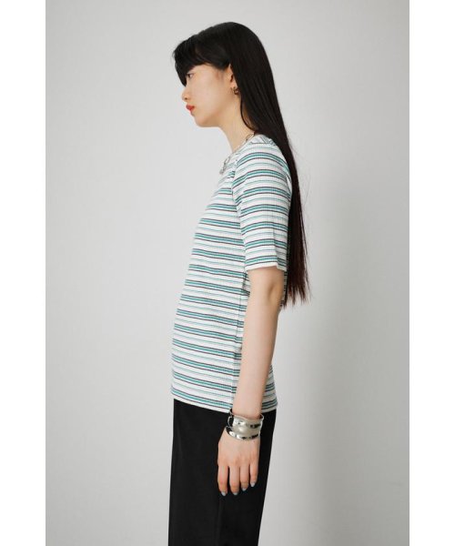 AZUL by moussy(アズールバイマウジー)/MULTICOLOR BORDER RIB TOPS/img05