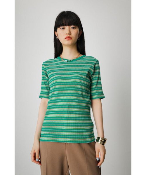 AZUL by moussy(アズールバイマウジー)/MULTICOLOR BORDER RIB TOPS/img13