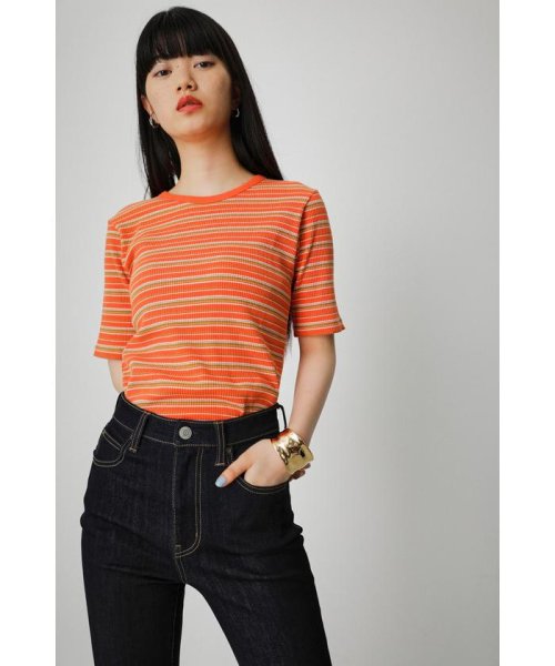 AZUL by moussy(アズールバイマウジー)/MULTICOLOR BORDER RIB TOPS/img20