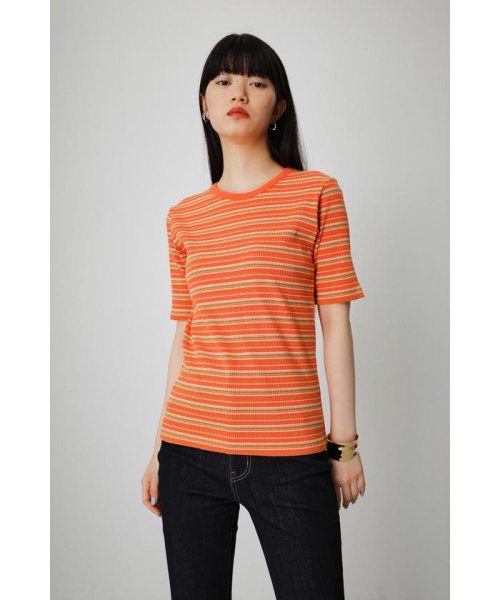 AZUL by moussy(アズールバイマウジー)/MULTICOLOR BORDER RIB TOPS/img22