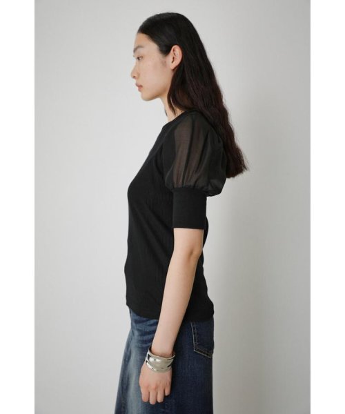 AZUL by moussy(アズールバイマウジー)/SHEER SLEEVE PUFF TOPS/img05