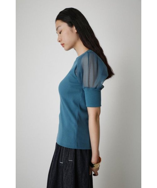 AZUL by moussy(アズールバイマウジー)/SHEER SLEEVE PUFF TOPS/img32