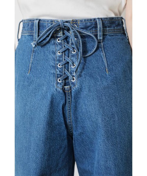 AZUL by moussy(アズールバイマウジー)/BACK LACEUP DARTS DENIM WIDE/img19