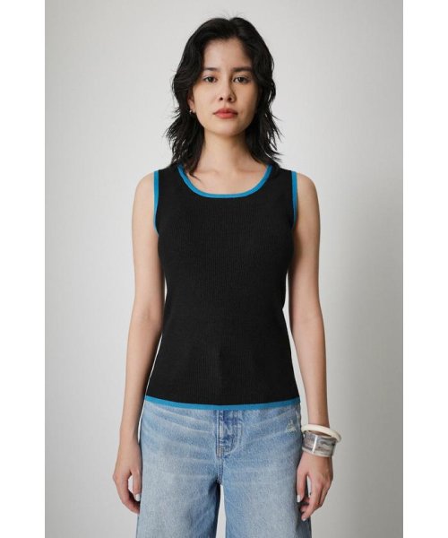 AZUL by moussy(アズールバイマウジー)/BICOLOR PIPING KNIT TANK TOP/img04