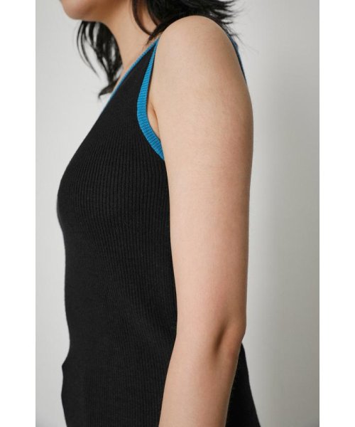 AZUL by moussy(アズールバイマウジー)/BICOLOR PIPING KNIT TANK TOP/img08
