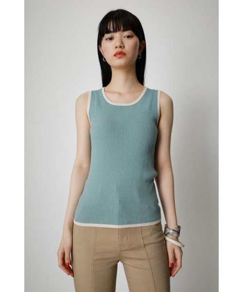 AZUL by moussy(アズールバイマウジー)/BICOLOR PIPING KNIT TANK TOP/img22