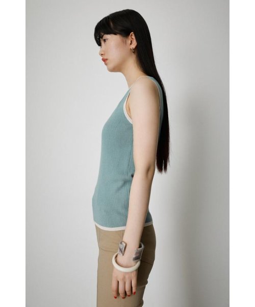 AZUL by moussy(アズールバイマウジー)/BICOLOR PIPING KNIT TANK TOP/img23