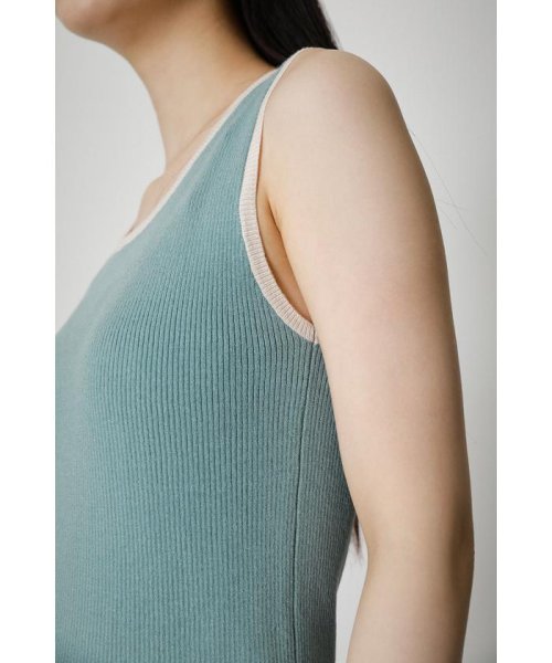 AZUL by moussy(アズールバイマウジー)/BICOLOR PIPING KNIT TANK TOP/img26
