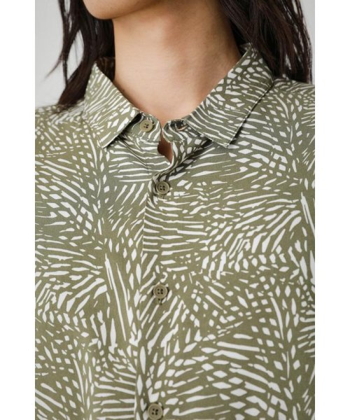 AZUL by moussy(アズールバイマウジー)/FINE LEAF PATTERN SHIRT/img16