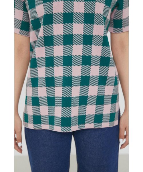 LAGUA GEM(ラグアジェム)/GINGHAM CHECK POLO KNIT/img10