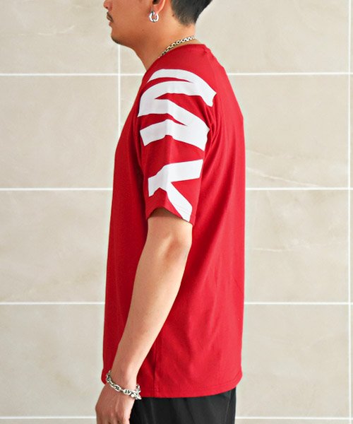 LUXSTYLE(ラグスタイル)/袖ロゴプリントラグランTシャツ/Tシャツ メンズ 半袖 袖ロゴ プリント ビッグロゴ ラグラン/img02