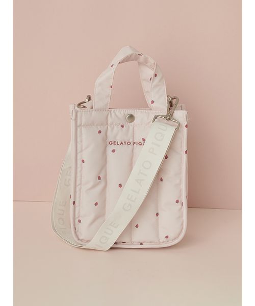 CAT&DOG】【販路限定商品】ストロベリーキルティングお散歩バッグS