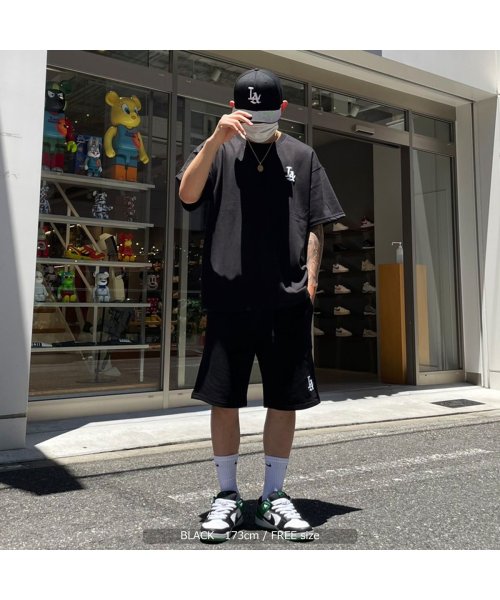 1111clothing(ワンフォークロージング)/LA スウェット ショートパンツ メンズ ショーツ レディース ワイドショーツ 綿100% 裏毛 ハーフパンツ ワイド 短パン セットアップ 可能 ロゴ 刺繍 /img13