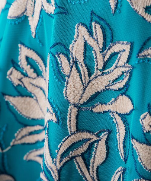 Viaggio Blu(ビアッジョブルー)/フラワーモール刺繍ウエストゴムフレアスカート/img17
