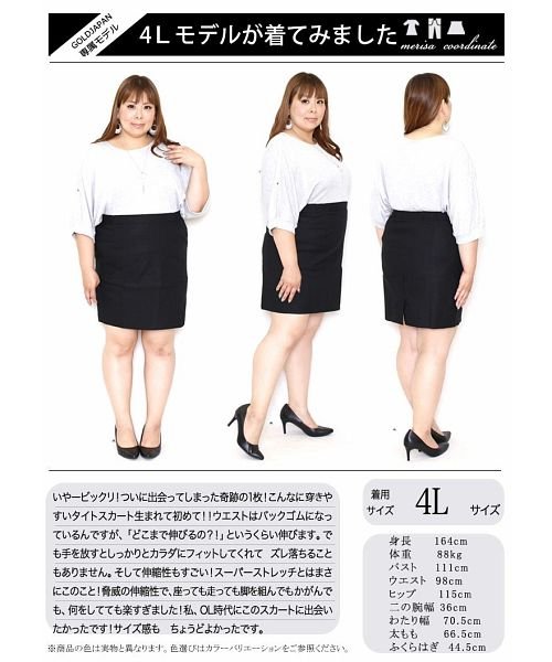 GOLD JAPAN(ゴールドジャパン)/大きいサイズ レディース ビッグサイズ スーパーストレッチタイトスカート/img09