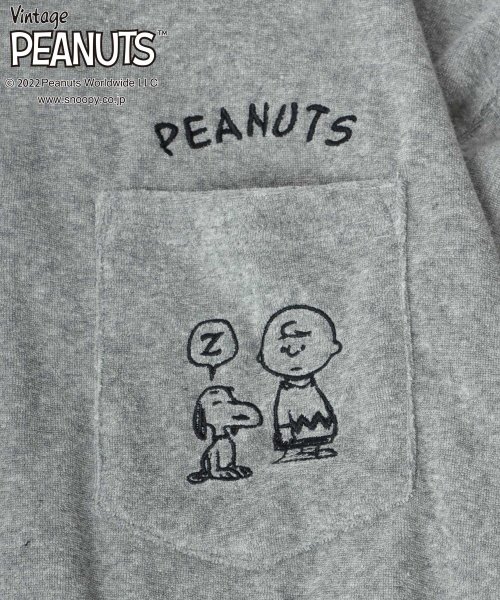 salong hameu(salong hameu)/【Salong hameu】Peanuts（ピーナッツ）スヌーピー パイルTシャツ＆ハーフパンツ ルームウェア/2点セット/セットアップ/img13