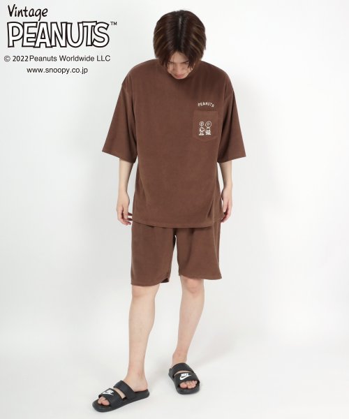 salong hameu(salong hameu)/【Salong hameu】Peanuts（ピーナッツ）スヌーピー パイルTシャツ＆ハーフパンツ ルームウェア/2点セット/セットアップ/img42