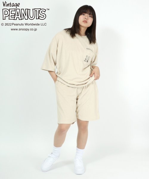 salong hameu(salong hameu)/【Salong hameu】Peanuts（ピーナッツ）スヌーピー パイルTシャツ＆ハーフパンツ ルームウェア/2点セット/セットアップ/img51