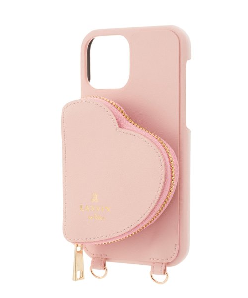 LANVIN en Bleu(Smartphone case)(ランバンオンブルー（スマホケース）)/Wrap Case Pocket Simple Heart with Pearl Type Neck Strap for iPhone 12/img02