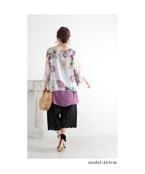Sawa a la mode(サワアラモード)/ワンピの下に穿く花刺繍レースワイドパンツ/img24