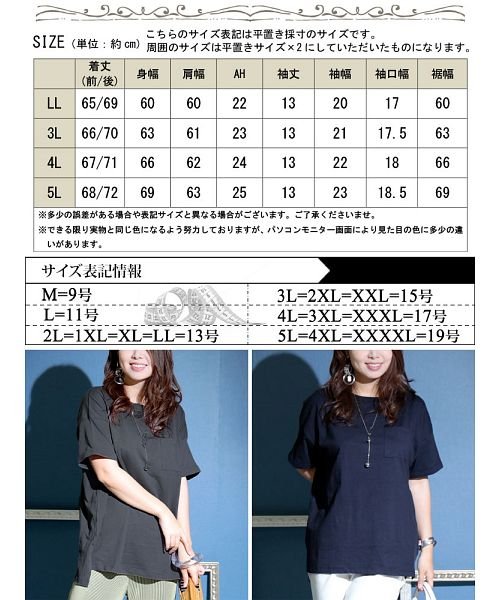GOLD JAPAN(ゴールドジャパン)/大きいサイズ レディース ビッグサイズ 接触冷感ポケット付きUSAコットンTシャツ/img17
