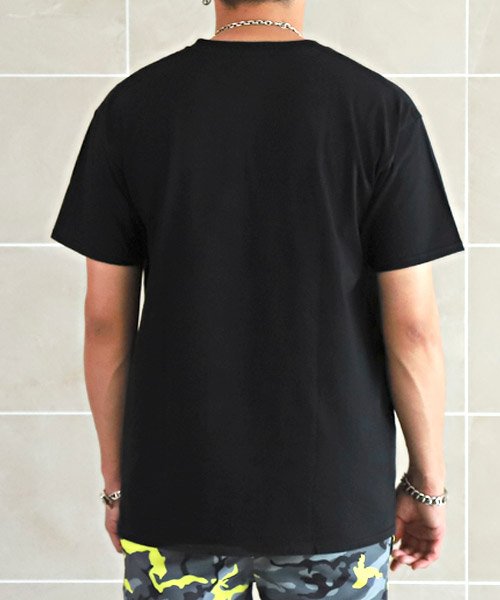 LUXSTYLE(ラグスタイル)/クマ蛍光グラフィックプリントTシャツ/Tシャツ メンズ 半袖 クマ プリント ベア イラスト ネオンカラー/img01