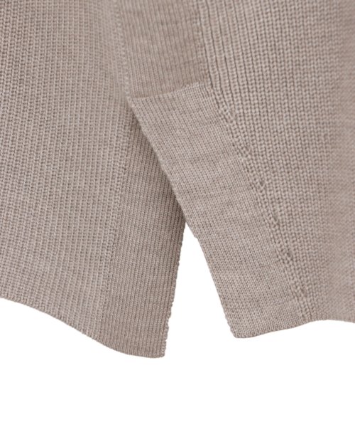 メリノウール片畦ハイネックベスト なし