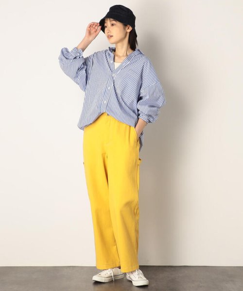 Purple & Yellow(パープル＆イエロー)/ストライプビッグシャツ/img18