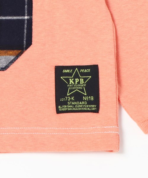 KP BOY(ケーピーボーイ)/KPBOY(ケーピーボーイ)【日本製】チェックBアップリケ天竺長袖Tシャツ(90)/img02