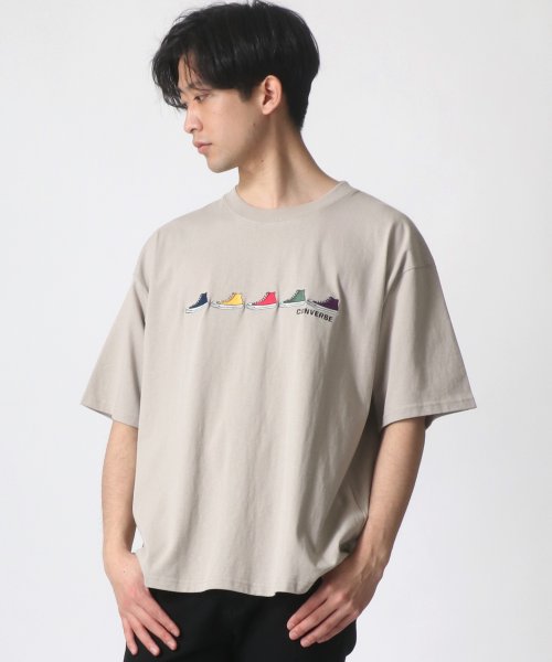 LAZAR(ラザル)/CONVERSE/コンバース カラフル シューズ ロゴ 刺繍 Tシャツ/img22